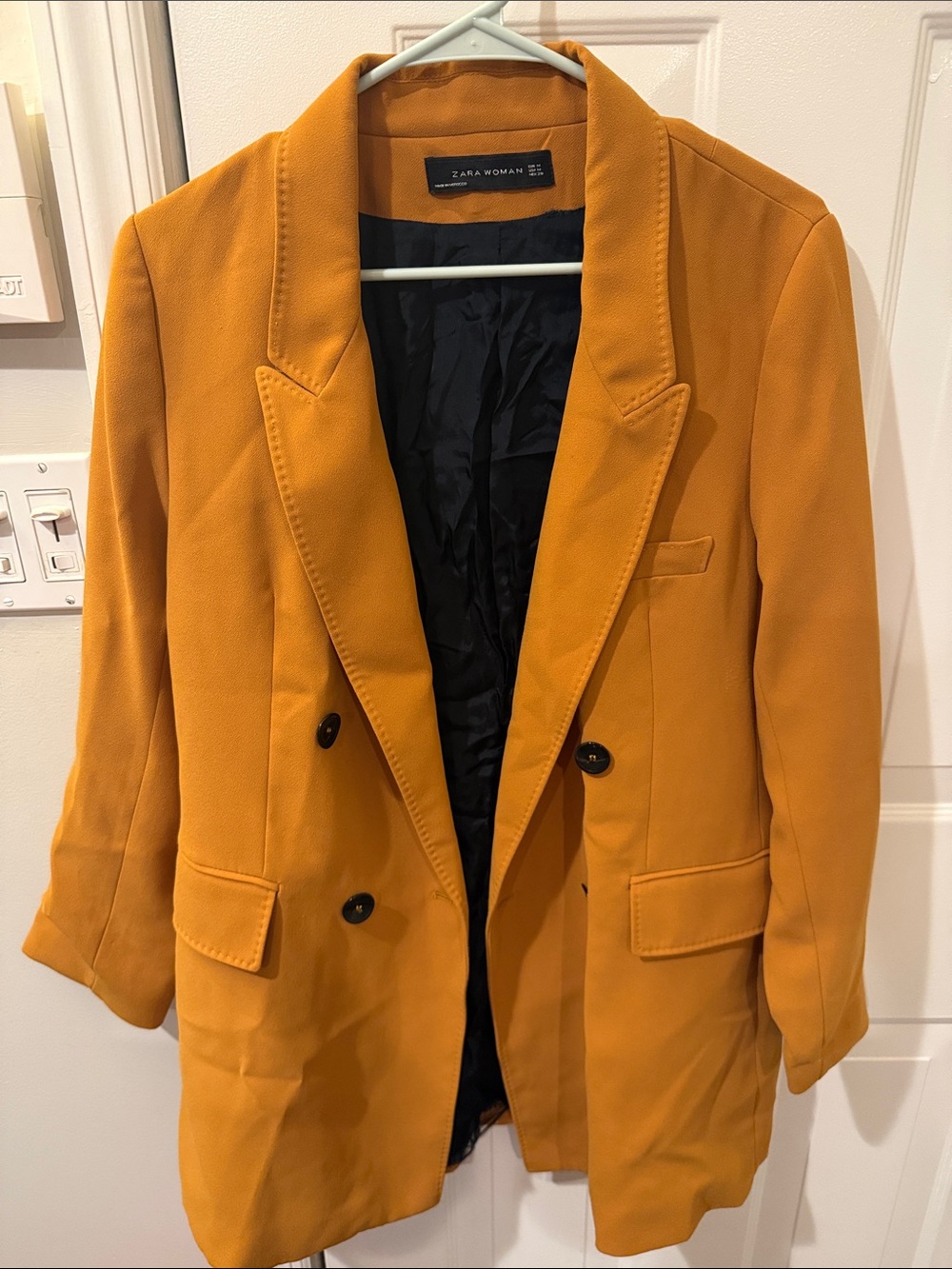 Zara Ochre Double-Breasted Blazer